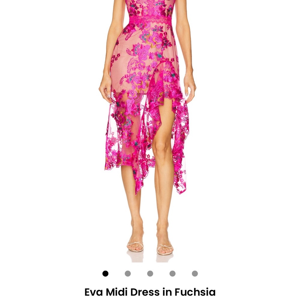 Bronx and Banco Eva Pink Floral Midi Dress